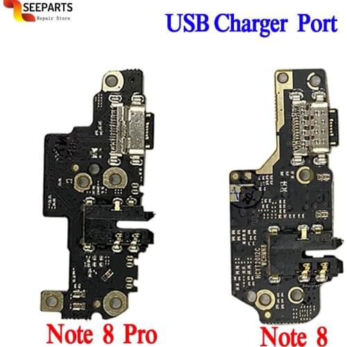 100% Tested For Xiaomi Redmi Note 8 Pro Charging Port Connector Board Parts Flex Cable For Redmi Note 8 USB Charging Port