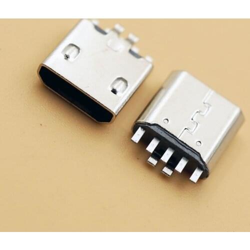 Smonisia 1000pcs USB Female Connector Micro 5Pin Vertical Type Tail Charging Socket