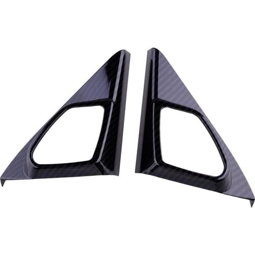2pc Carbon Fiber Texture A-Post Speaker Stereo Frame Cover Triangle Trim fit for Honda Accord Crosstour 2008 2009 2010 2011 2012
