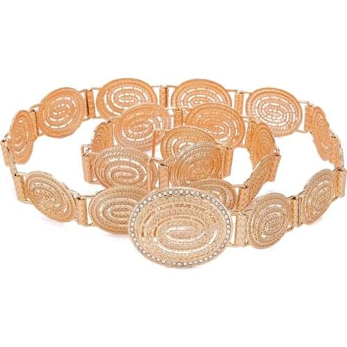 2021 Apr Middle East style Belt metal chain waistband long adjustable length wedding caftan dress belt