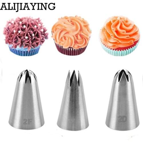 BH004 3pcs/set Stainless Steel Cream Cake Icing Piping Russian Nozzles Pastry Tips Stainless Steel Fondant Cake Decorating Tools