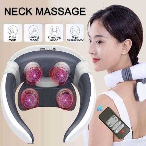 6 modes infrared heating to relieve pain electric neck massager electromagnetic pulse control health care neck relaxation