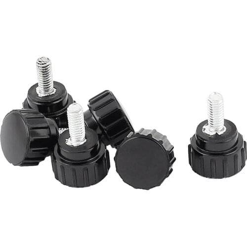 6 Pcs M4x10 Threaded Knurled Thumbscrew Grip Knobs Thumb Screw