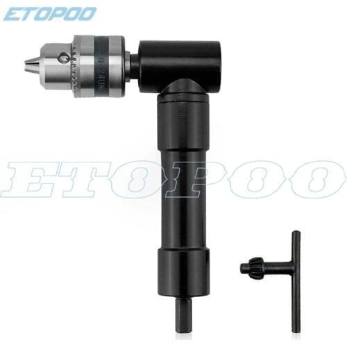 90 Degree Right Angle Electric Drill Corner 8mm Hex Shank Turning Device Bend Extending Three-jaw Chuck Range 1-10mm