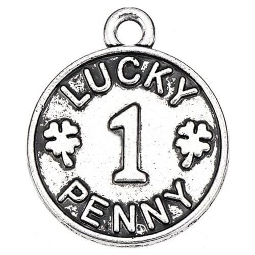 Antique Silver Plated Lucky Penny Charm
