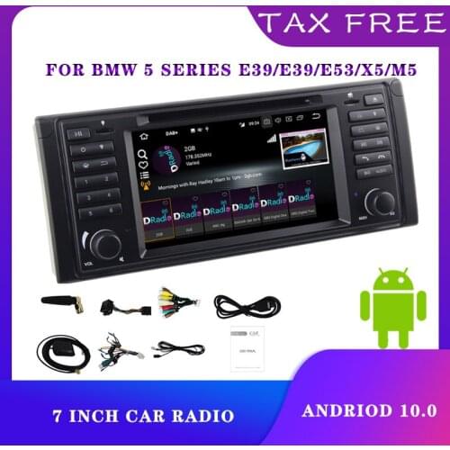Car Audio 1 Din Android Bluetooth Car Stereo Dvd Monitor Tv For Bmw E39 E38 E53 X5 M5 Usb GPS WiFi TV 2G+16G Android 10.0