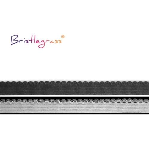 BRISTLEGRASS Combo 4 Yard 3/8" 10mm Picot Loop Edging Decorative Frilly Lace Trim Elastic Spandex Band Lingerie DIY Sewing Craft