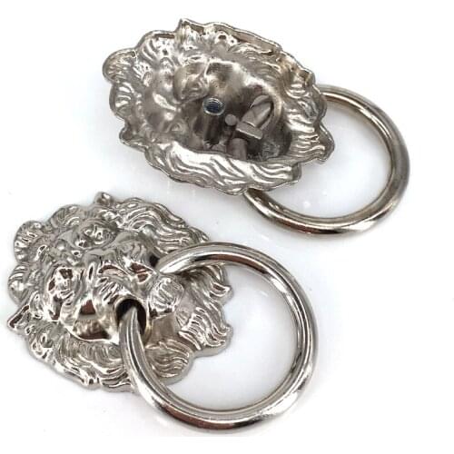 Silver Lion Drawer Pulls Wooden Box Kitchen Cabinet Knobs and Handles Dresser Drawer Closet Pull Handle