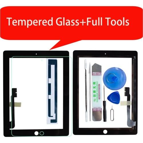 Touch Screen Glass Digitizer Assembly For iPad 3 iPad 4 A1416 A1430 A1403 A1458 A1459 A1460 With Tools+Tempered Glass