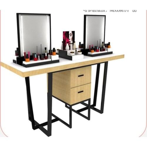 Double-sided experience table and display table of cosmetics store island cabinet