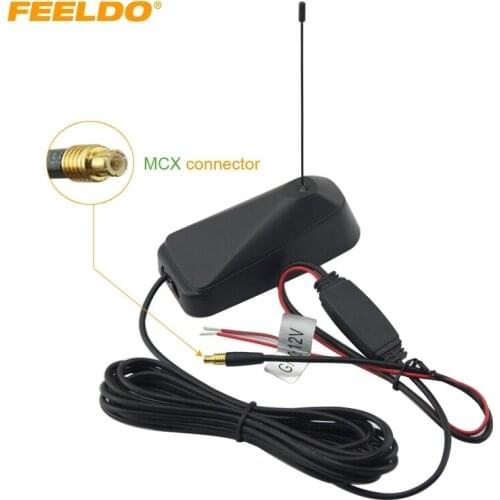 FEELDO Car MCX Connector Active TV Antenna Aerial With Built-in Amplifier #945