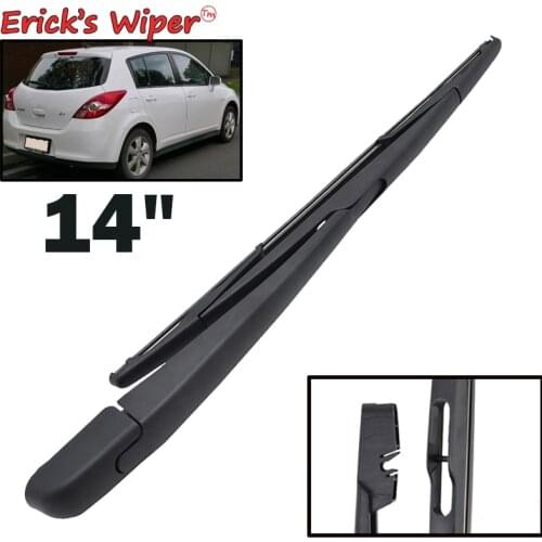 Ericks Wiper 14" Rear Wiper Blade & Arm Set Kit For Nissan Tiida C11 2007-2012 Windshield Windscreen Rear Window