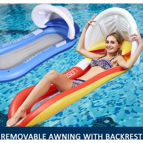 PVC Summer Floating Row Hammock Bed Middle Mesh Portable Folding Swimming Inflatable Beach Water Lounge Pool Rafts Water Toys