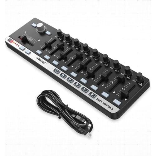 Worlde MIDI Keyboard EasyControl.9 Portable Mini USB 9 Slim-Line Control MIDI Controller Professional Musical instruments