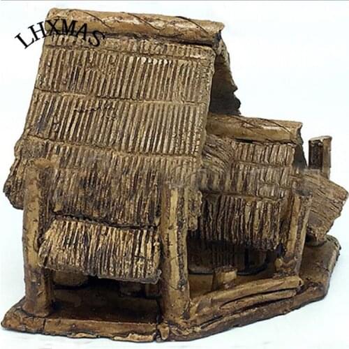Mini Micro Landscape Fairy Castle Cottage Aquarium Decoration Stone House china Material Ornament A077