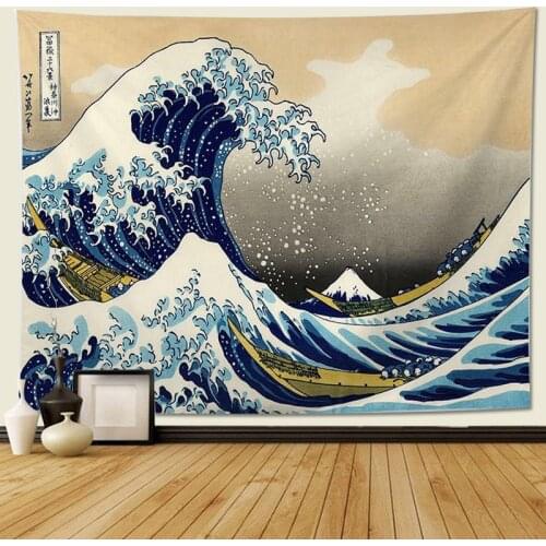 Tapestry Wall Hanging, Great Wave Kanagawa Wall Tapestry with Art Nature Home Decorations for Living Room Bedroom Dorm Decor
