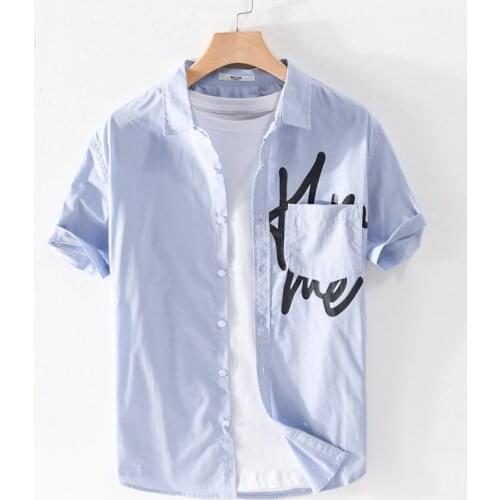 New style Italy short sleeve brand men shirts casual print comfortable shirt for men tops mens clothes camisa chemise