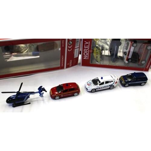 New Rescue helicopter cars Norev 3 inches Emergency set Diecast Alloy Car For Collection Gift