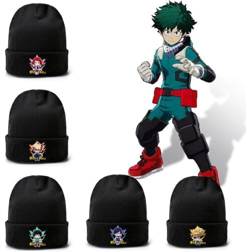Anime My Hero Academia Autumn Winter Outdoor Warm Knit Hat Skullies Beanie Cap Cosplay Costume New