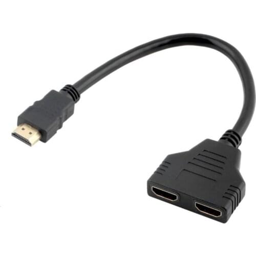HDMI Cable Adapter 1.4B Splitter HDMI 1 in 2 Out Cable Connector HDMI Port Hub HDMI 2-port Male to Female Polybag Non-shielded