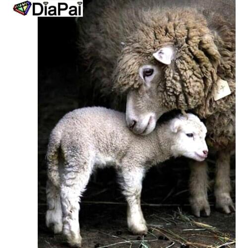 DIAPAI 100% Full Square/Round Drill 5D DIY Diamond Painting "Animal sheep" Diamond Embroidery Cross Stitch 3D Decor A19012