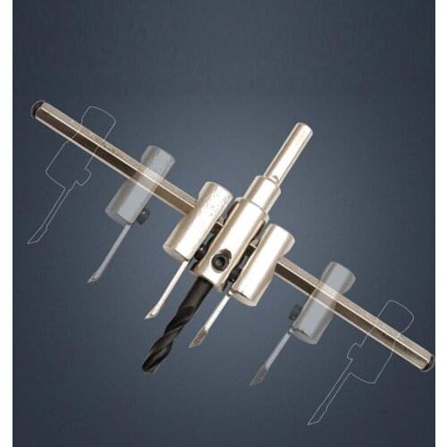 30-120/200/300mm Adjustable Circle Hole Cutter Wood Drywall Drill Bit Saw Round Cutting Blade Aircraft Type DIY Tool