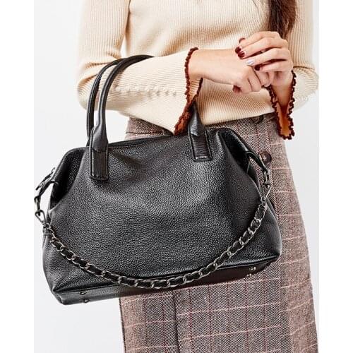 Genuine Leather Crossbody Bags for Women Black Color New Arrival Great Capacity Shoulder Bag Casual Handbags Messenger Bags