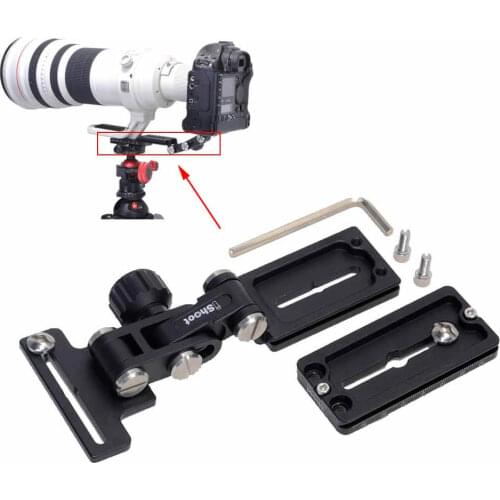Telephoto Lens Support Bracket Holder +Arca-Swiss Fit Quick Release Plate for Large Camera with Battery Grip Long-focus Lens