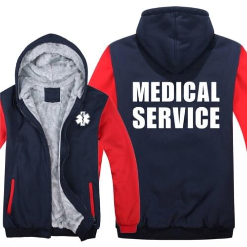 EMT Paramedic Emergency Medical Services Hoodies Men Cool Coat Thicken EMT Sweatshirt Mans Jacket Hoody