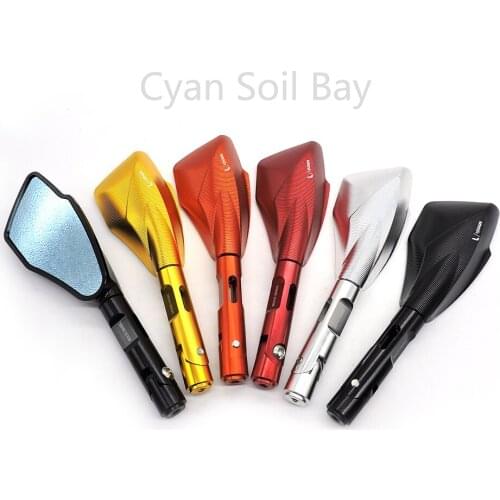 Universal CNC Aluminum Motorcycle CNC Rear Side Billet Mirrors M6 M8 M10 universal for Honda Yamaha Kawasaki Z750 Z800