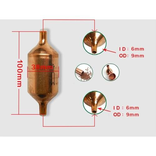 High quality air conditioning filter copper tube / welding dry filter