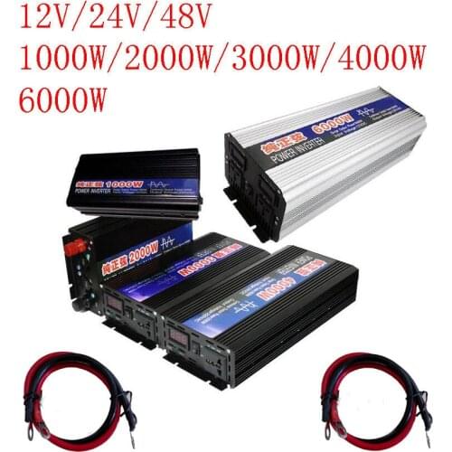 High Quality 12 v 24 v 6000W Pure Sine Wave Power Inverter Car Auto 6kw Power Inverter For Boat House Bazaar Pure Sine Wave With