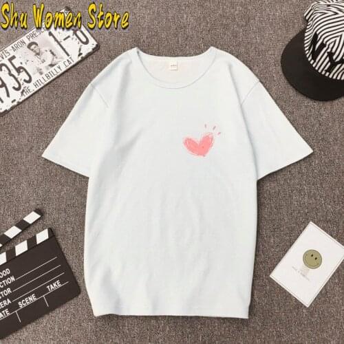 2021 New Harajuku Love Printed Women T-shirts Casual Tee Tops Summer Short Sleeve Female T shirt Women Clothing