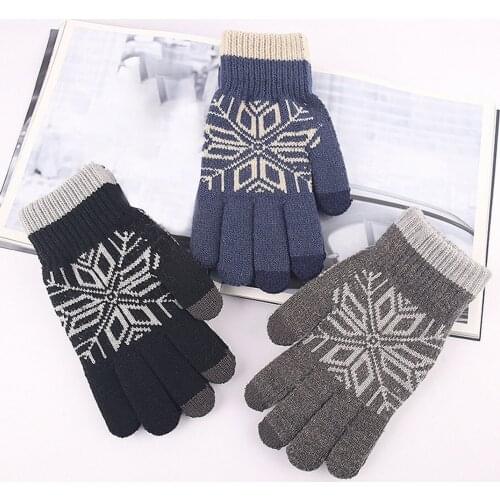 1 Pairs Fashion Creative Mens Autumn And Winter Plus Velvet Thick Knitted Warm Woolen All Fingers Gloves перчатки мужские