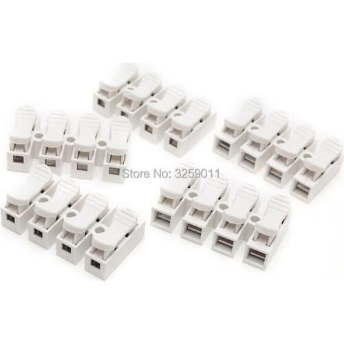 1PCS CH-4 4 pin Spring Wire Connectors Electrical Cable Clamp Wiring Terminal Block Row Column Push Butt LED lamps
