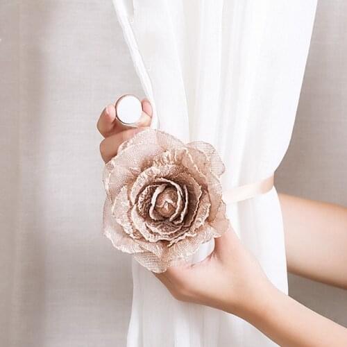 1pc Flower Curtains Tieback Magnet Curtains Buckle Magnetic Curtain Holder Curtain Strap Accessories