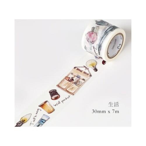 3cm 7m 1 pcs love handmade stuff design washi tape Scrapbook use as Sticker gift seal Label Masking home gift decor