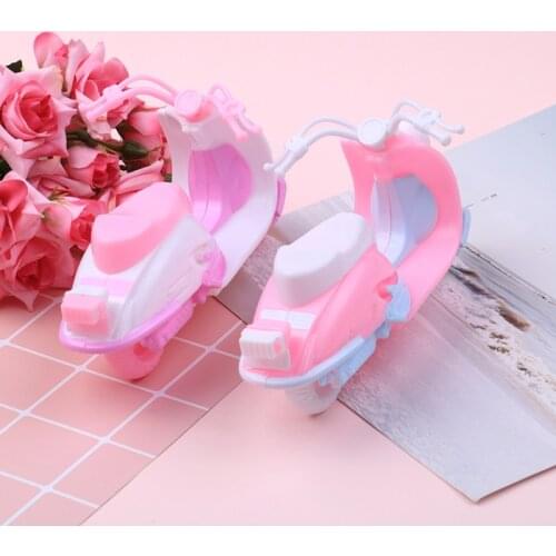 15x8x9cm Play House Doll Accessorries Pink Motorcycle Can Be Sit By Dolls For Babis Childrens Toy Car Children Gifts 1pc