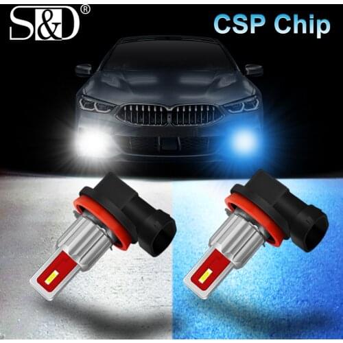 2Pcs LED H8 H11 Led Bulb 9005 HB3 9006 HB4 Led Auto Fog Light 6500K 8000K 4300K Car Lamp 12V Driving Running Lamp Blue Amber