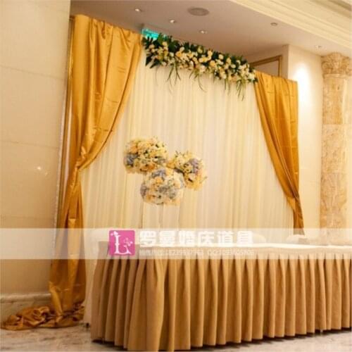 3*3m Gold wedding ice silk wedding backdrop Stage curtain with swag puple with sequin