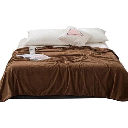 36 Thicken Solid Color Double Layer Blanket for Adult Sofa Bed Supplies