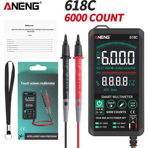 AN618A 618B 618C Digital Multimeter Touch DC Analog Bar Auto Tester Professional Transistor Capacitor NCV Testers Meter