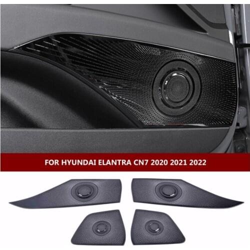 Door Stereo Speaker Audio Loudspeaker Sound Frame Cover Trim Stainless Steel Cover Trim For Hyundai Elantra 2021 2022