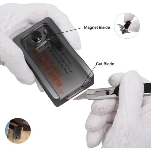 EHDIS Knife Metal Blades Disposal Case Car Window Foil Film Cutter Snap Off Safety Storage Box Household Portable Container Tool
