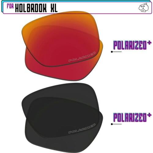 EZReplace Polarized Replacement Lenses for - Oakley Holbrook XL Sunglasses - BlackPPlus-RedPPlus