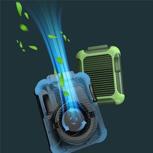Lazy Neck Hanging Cooling Fan Portable Mini Waist Fan Rechargeable Outdoor Work Sports Farm Fishing Gardening 4000mAh Battery