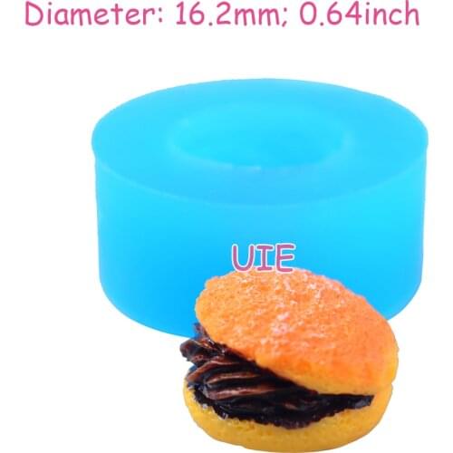 GYL575U 16.2mm Hamburger Silicone Mold Fondant Cake Decoration Candy Resin Clay Earrings Necklace Craft Soap Candle FOOD SAFE