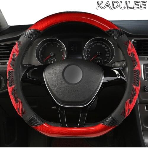KADULEE Microfiber Leather Car Steering Wheel Cover For Jeep Renegade Wrangler jk tj Grand Cherokee Compass Patriot