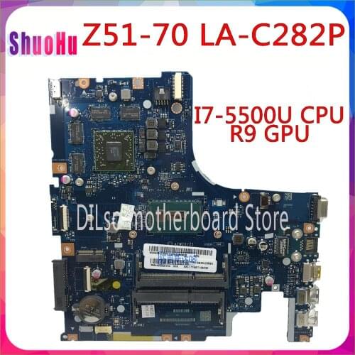 KEFU LA-C282P Mainboard I7-5500U CPU 2GB Test 100% Motherboard For Lenovo Notebook Z51-70 AIWZ0/Z1 LA-C282P Laptop Motherboard