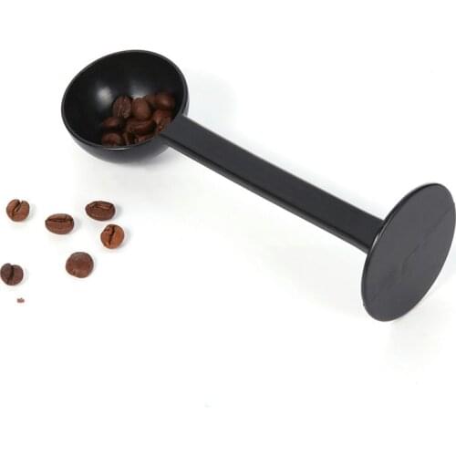 Tamping Scoop 2 In 1 for Coffee Powder Coffeeware Measuring Tamper Spoon Plastic Black Kitchen Accessories 1Pcs